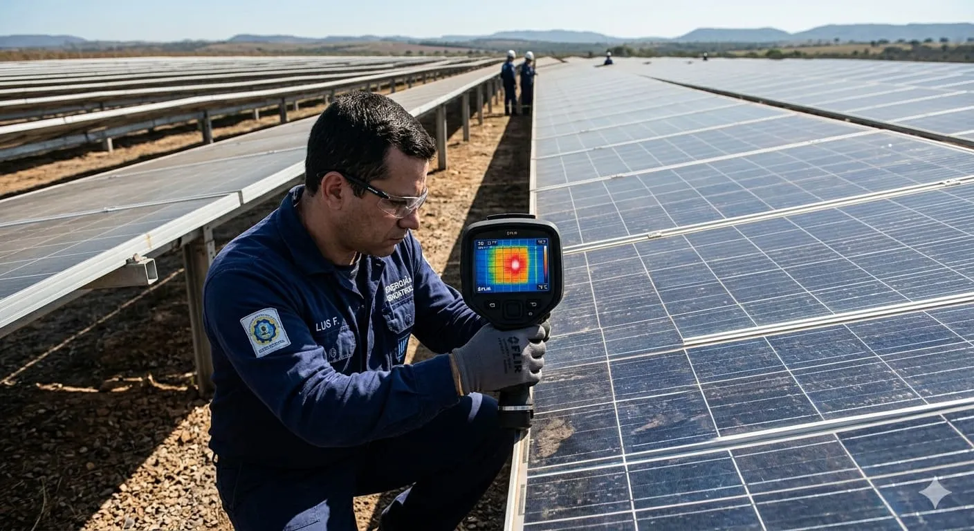 Termografia em placa solar